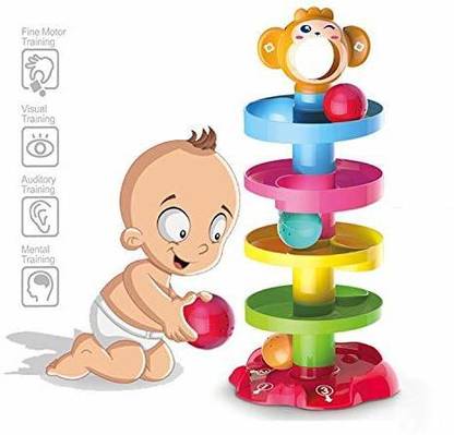 Akvanar 5 Layer Plastic Stack Drop&Go Ball Drop and Roll Swirling Tower Ramp Development