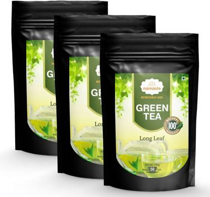Namaste Chai Green Tea | Long Leaf | 300 gm,150 Cups (Pack of 3) Green Tea Pouch