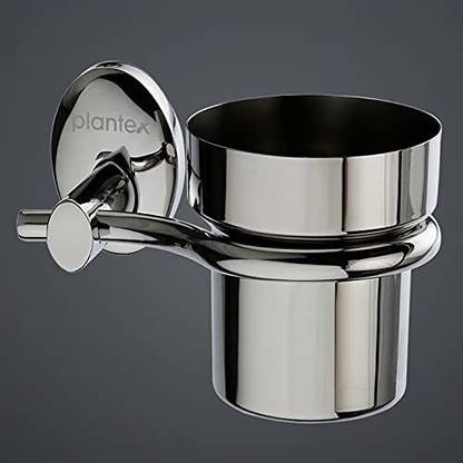 Plantex Stainless Steel 304 Grade Tooth Brush Holder/Tumbler Holder/Bathroom Accessories - (Chrome - Pack of 1) Stainless Steel Toothbrush Holder