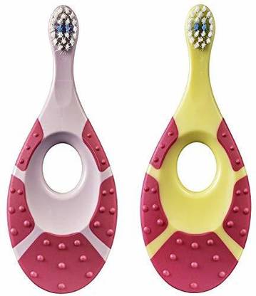 Jordan Step 1 Baby Toothbrush, 0-2 Years, Extra Soft Bristles, BPA Free Gentle to Babies (02) Soft Toothbrush