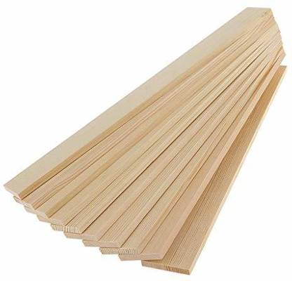 LOAM Plus Pine Wood Rectangle Board Panel Strips for Arts & Craft (20 cm X 4 cm X 5.5 mm) 30 Pieces Pine Wood Veneer