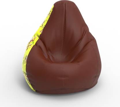 Lazzy XXL Printed - Monkey - H - Brown Yellow Teardrop Bean Bag  With Bean Filling