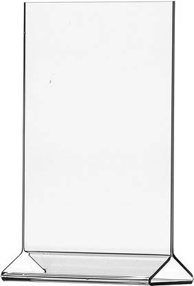 NARAYAN LNT Clear Acrylic Upright Sign Holder Frame Table Menu Card Display Stand - Plastic Picture Easy Change Frame Card Display Stand