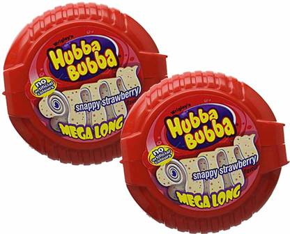 Hubba Bubba Mega Long Snappy Strawberry, 2 Pack, 2 x 56 g Snappy Strawberry Chewing Gum