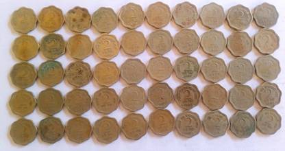 MANMAI COINS 50 COINS LOT - 2 Naye Paise / Paise 1957-1963 1964 Copper-nickel 2.95 g 18 mm - india Medieval Coin Collection