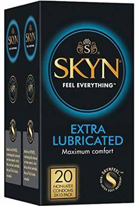 Skyn Extra Lube Non Latex Condoms Pack of 20 Condom