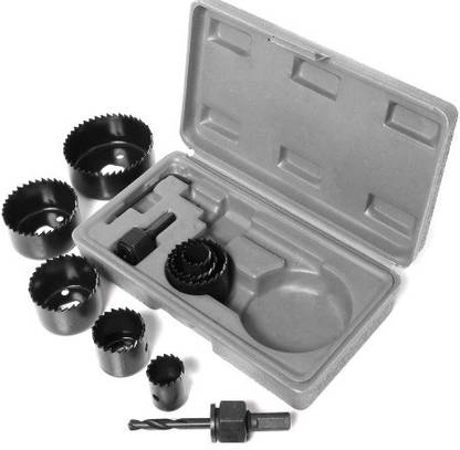 Sherni Hole Saw Set 11 Pieces 3/4" - 2-1/2" Hole Saw Kit with Hex Key and Mandrels for Wood, PVC Board, Plastic Plate Drilling Rotary Bit Set