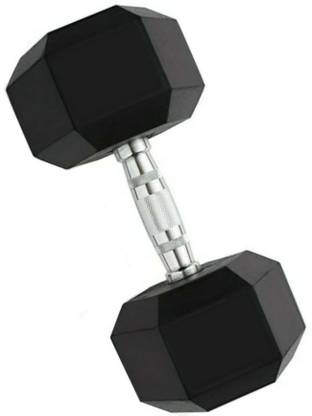 V Fit 15 kg Rubber Coated Premium Hex Dumbbell ( Single Piece ) Fixed Weight Dumbbell