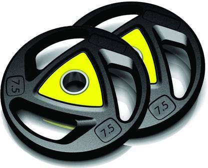 Scorpion 15 kg Rubber Weight Plates - a Pair of 7.5 kg (50MM- Hole Diameter, 7.5X2 = 15 kg Home Gym Combo