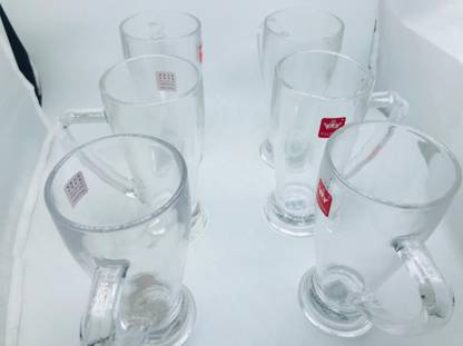 Keshvi (Pack of 6) Glass With Handle Glass Set Water/Juice Glass