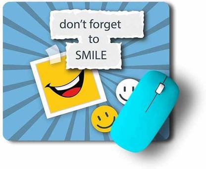 Go Green Tale Smiley Quotation Mouse Pad |Don't forget to smile|Non-Slippery Mouse Pads for Laptop & PC|Rectangular Mouse pad|Friendly for all types of mouse Mousepad