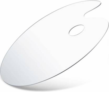 FRKB 12"x7" Size Clear Transperant Acrylic Kidney Shaped Drawing 0 Paint Wells Palettes