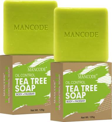 MANCODE Oil Control Tea Tree Soap, 125 gm each , Pack of 2