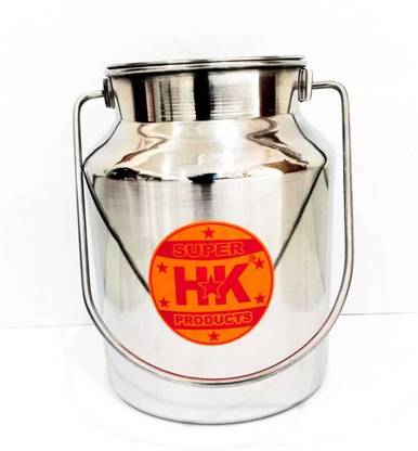 Super HK Stainless Steel Plain Milk Can/Milk Barni/Milk Pot/Oil Can (with Lid) 3.5 L Drum