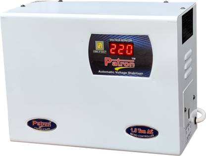 Patron Breeze 1.5 Ton AC Voltage Stabilizer Wall Mountable (For Air Conditioner), Working Range- 130V-300V (Pure Copper Winding) (130V-300V) Voltage Stabilizer