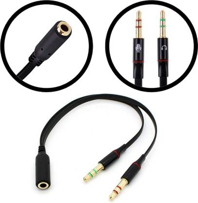 ASB 3.5mm 20cm Stereo AUX Jack 1 Female to 2 Male Y Mic Splitter Earphone Microphone Audio Cable Adapter Audio Splitter Wire Connector