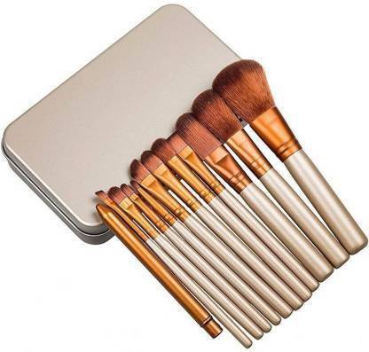 KASCN Makeup Brush Set (12 Pcs) in Tin Box