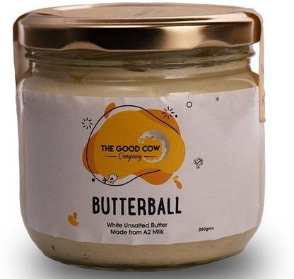 Good Cow Dairy PURE A2+ MILK ORGANIC UNSALTED WHITE BUTTER BALL 250 GMS Buttermilk