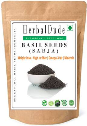 HERBALDUDE Organic Basil seeds / Tukmaria / Bapji For Weight management and nutrition ( 300g ) Basil Seeds