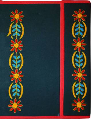 Traditional Styles COTTON Multicolor Handmade Cotton Fabric Embroidered A4 File Folder