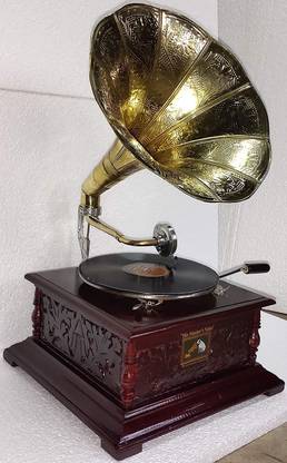 tahaart Gramophone Record Player Original Working Antique Vintage Replica Gramophone New Wooden Gramophone
