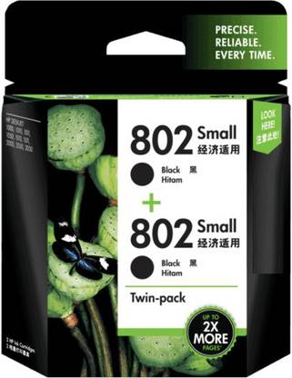 SR CARTRIDGE OEM FOR HP 802 2-pack Small Black Original Ink Cartridges Black Ink Cartridge