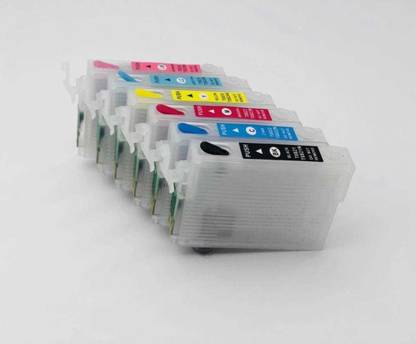 PRINT TONIC print tonic Easy To Refill Empty Refillable Cartridge For Epson STYLUS T50/T59/TX650/TX700W/TX800FW/TX720/TX820FWD PHOTO Printers Compatible With Epson T0821N & T0811N INK CARTRIDGE T08211N/2N/3N/4N/5N/6N WITH SYRINGE (PACK OF 1 SET 6 COLOUR & 6 SYRINGE) Black Ink Cartridge