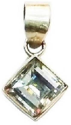 Vinayak astrological Gemstone American diamond Locket square (Venus-Shukara) 1 ps Silver Stone Pendant