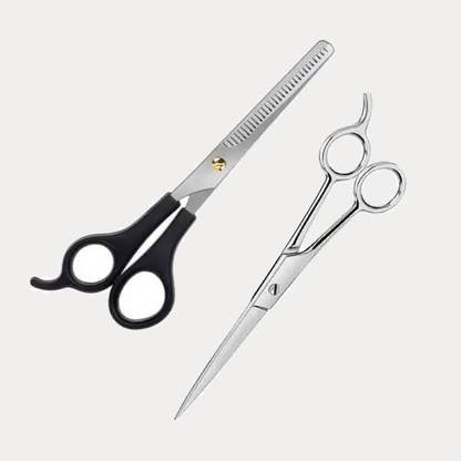 Tifurko Professional Saloon Barber Hair, Beard Trimming Styling Scissors For Personal And Home Use for Men and Women Pack of 2 Scissors