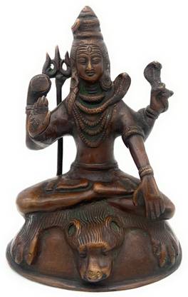 Bhunes Brass Antique Shiva Statues ,Lord Shiv Idol , Shankar Idol , Shiva Brass,Lord Shiva Idols,Shankar Murti For Gift, Shiva Brass Statue, Home Decor , Showpiece Decorative Showpiece  -  20 cm