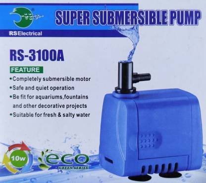 RS ELECTRICAL RS - 3100A Aquarium Submersible Pump | Power : 10 Watts| Output : 600 L/H Water Aquarium Pump