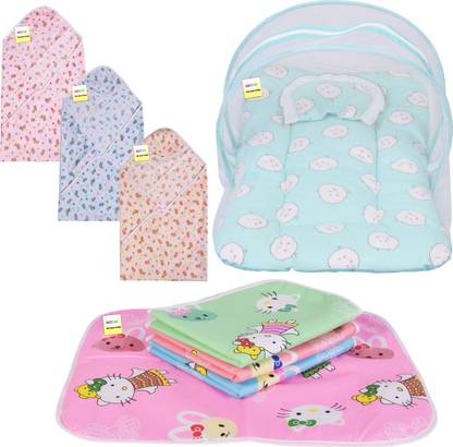 Kwitchy New Born Baby Daily Essentail Combo Pack(0-6 Months)(Total Items: 8)