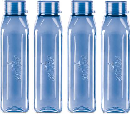 MILTON Prime 1000 Pet Water Bottle, Set of 4, 1 Litre Each, Blue 1000 ml Bottle