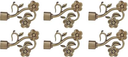 Bzcarts Gold Curtain Knobs, Rod Rail Bracket, Curtain Hooks Metal