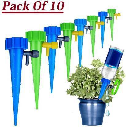 KeepCart Automatic Drip Irrigation spike for Garden Plants with Slow Release Control Valve Switch drip Irrigation System self Watering Device for Plants Watering Spikes for indoor and outdoor(Pack OF 10) Drip Irrigation Kit