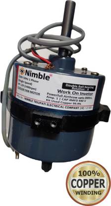Nimble 18" Fan/Cooler Motor Kit,100% Copper,Inverter Compatible Desert Air Cooler Motor, 1400 RPM, Compatible for 18" Leaves, Double Ball Bearing Motor Motor Control Electronic Hobby Kit