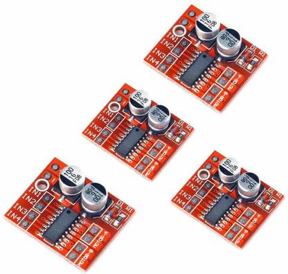 INVENTO 4PCS 2 Channel L298N MINI DC Stepper Motor Drive Module Board reversing PWM Speed Dual H Bridge L298 Automotive Electronic Hobby Kit