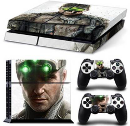 Ridhaan Collection Tom Clancy Splinter Cell Blacklist Stealth Design Skin Sticker Decal Vinyl Cover for PS4 FAT Console And 2 Controllers  Gaming Accessory Kit