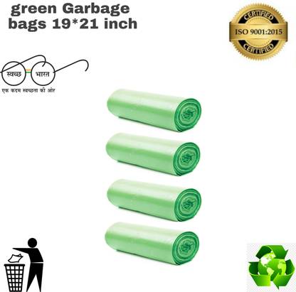 jj brothers GREEN MEDIUM BIN TRASH ROLLS Small 12 L Garbage Bag  Pack Of 120