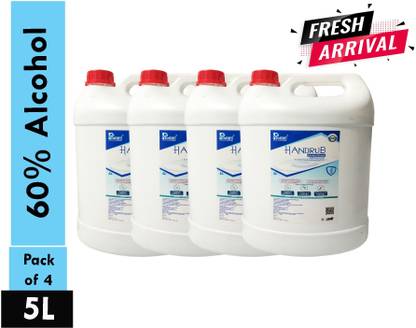 Prolant Premium Quality 60% Alcohol Based pH Balanced Handrub Sanitizer Can 4x5000ml Hand Sanitizer Can