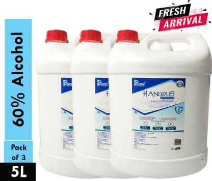 Prolant Premium Quality 60% Alcohol Based pH Balanced Handrub Sanitizer Can 3x5000ml Hand Sanitizer Can