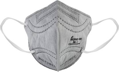 Macpower ISI Approved N95 Mask - Grey (Pack of 10), Earloop Style, 5 Layered Unisex FFP2 Face Mask Grey N95