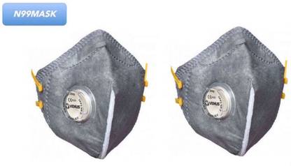 Venus N99 Mask FFP3 Anti Pollution Mask Pack of 2 Mask Multi Layer Mask Antivirus Mask Breathable Mask Reusable Washable Mask Grey Mask With Inbuilt Adjustable Nose Clip And Stretchable Loops Respirator Mask For Men Women And Kids Mask Ultrasonic Stitch And Ultra Soft Ear loops Reusable Unisex Mask Fabric Mask Washable Mask Reusable Mask Water Resistant, Reusable, Washable