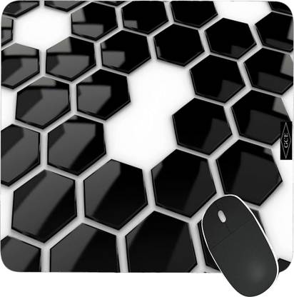 Porwal's Black point white shape surface Printed Laptop Mousepad|Computer Mouse Pad |BesT Mousepad for Gamers Gaming |Anti Skid rubber base waterproof print Non Slip Base Mousepad