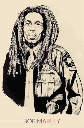 Bob Marley Sketch Art Poster Paper Print