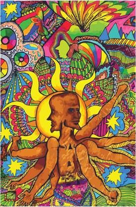 Psychedelic Shiva Trippy Poster Paper Print