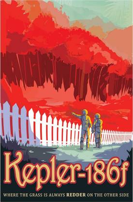 Kepler 186f NASA Space Travel Poster Paper Print