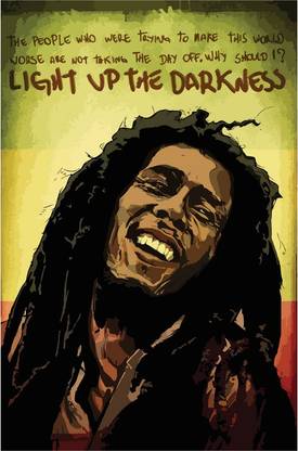 Bob Marley 'Light Up The Darkness' Quote Poster Paper Print