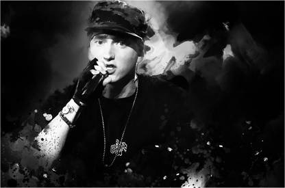 Eminem Black & White Music Poster Paper Print