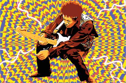 Jimi Hendrix Psychedelic Art Poster Paper Print